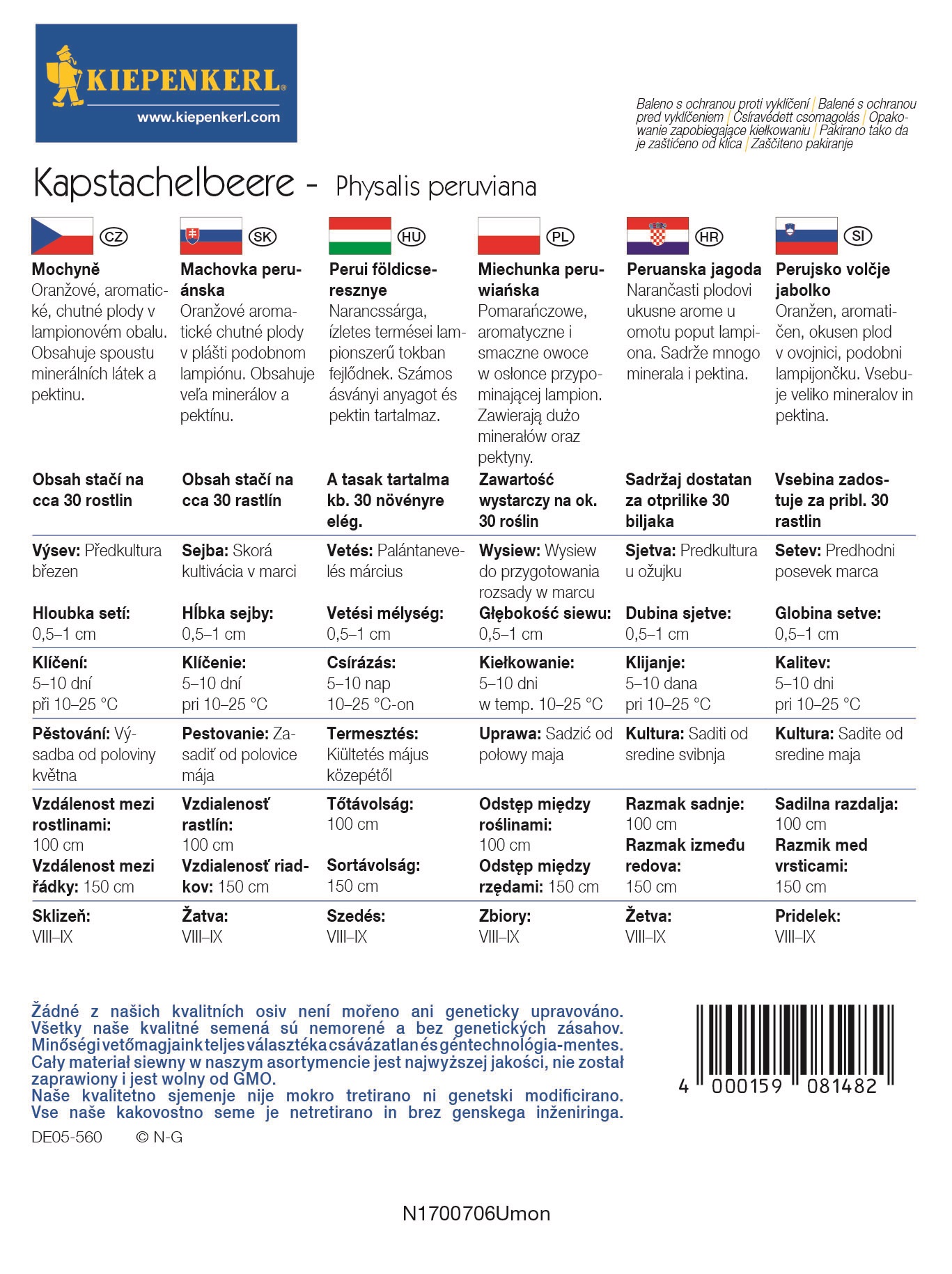 Perujske jagode 30 semen Kiepenkerl