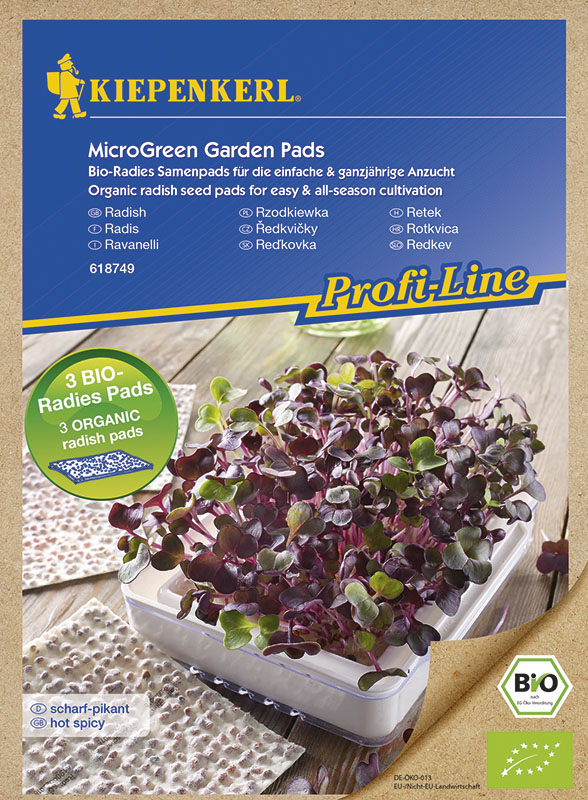 Microgreens Ekološka vijolična redkev Polnilna blazina za semena Kiepenkerl 3 kosi