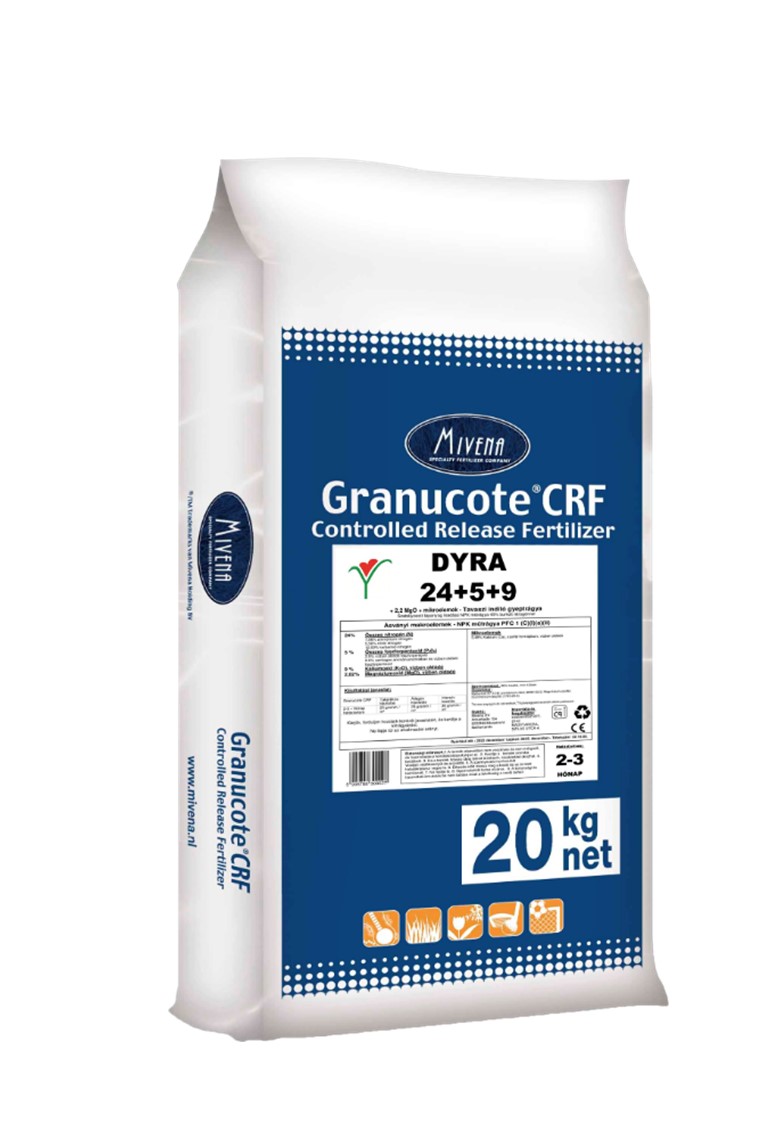 Dyra-Granucote spomladanska hrana za trato 24-5-9+2MgO+Fe+Mn 2-3 mesece 20 kg