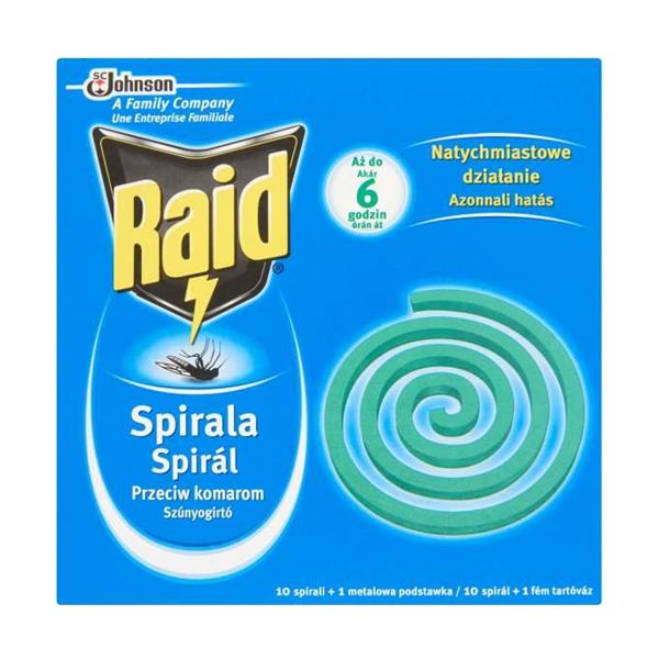 Raid spirala za uničevanje komarjev 10 kosov