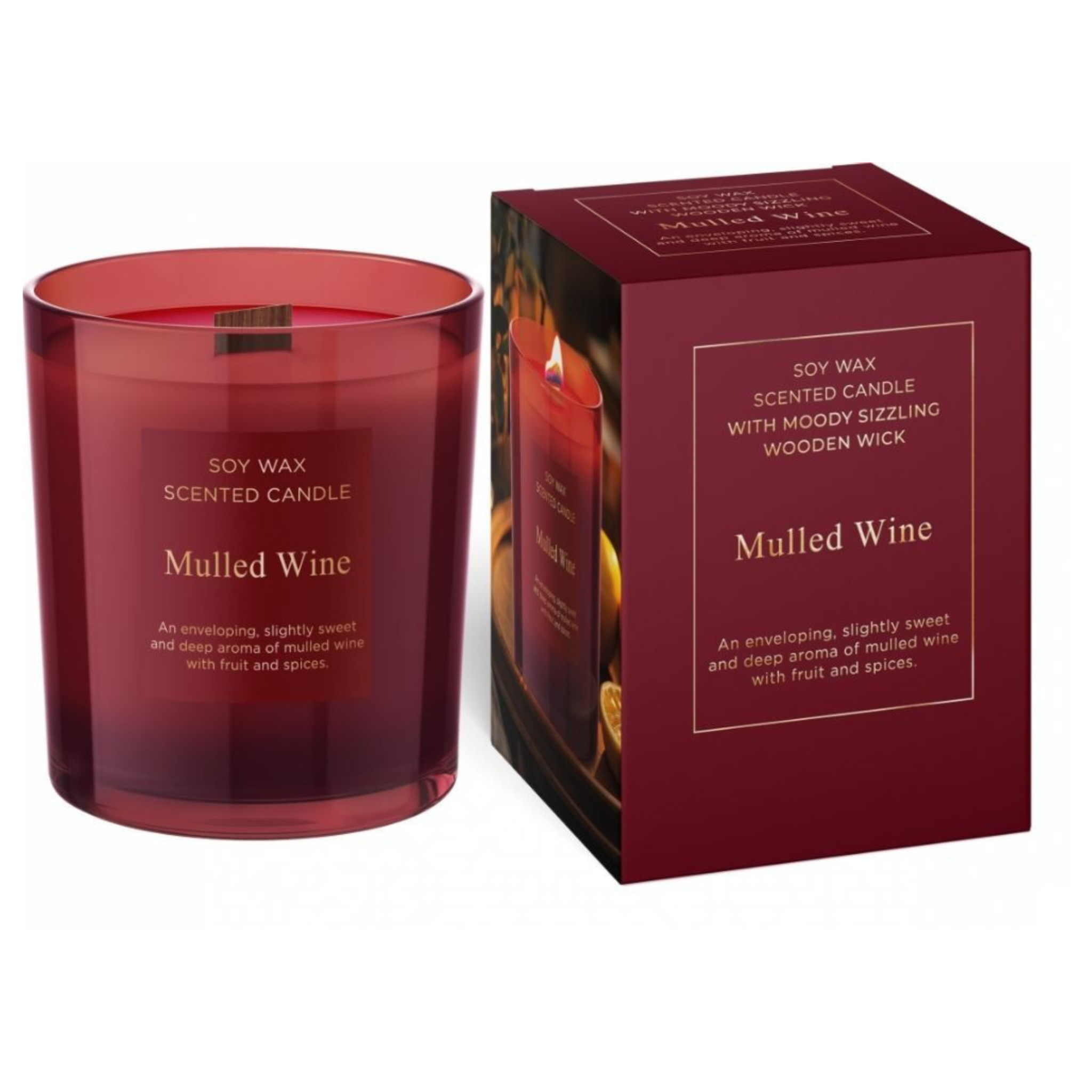 Scented candle-Premium, soy wax Mulled Wine 240 g
